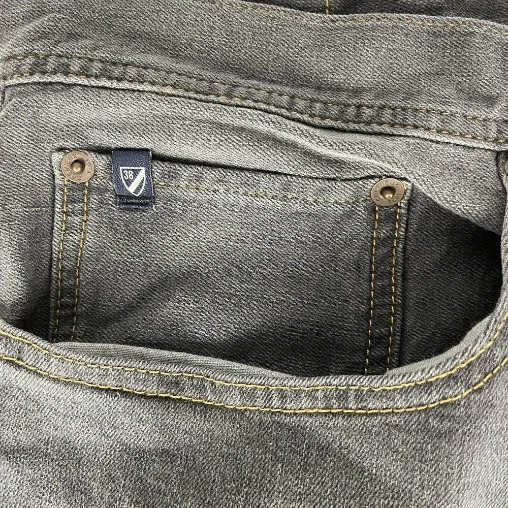 Cremieux Premium Denim Jeans Men's Slim Fit Stretch Gray 38x32